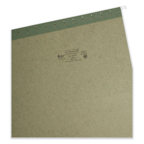 Hanging Folders, Legal Size, 1/5-cut Tabs, Standard Green, 25/box