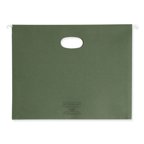 Hanging Pockets With Full-height Gusset, 1 Section, 3.5" Capacity, Letter Size, Standard Green, 10/box