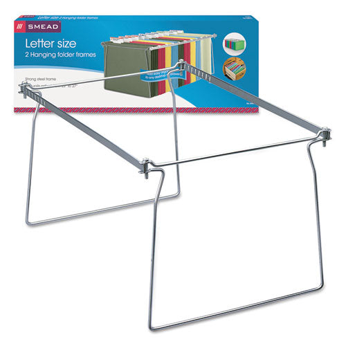 Steel Hanging Folder Drawer Frame, Letter Size, 23" To 27" Long, Gray, 2/pack