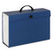 Expanding File Box, 16.63" Expansion, 19 Sections, Twist-lock Latch Closure, 2/5-cut Tabs, Legal Size, Blue