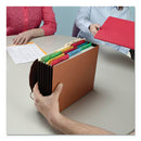 Extra-wide Expanding Wallets With Elastic Cord, 5.25" Expansion, 1 Section, Elastic Cord Closure, Letter Size, Redrope