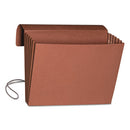 Extra-wide Expanding Wallets With Elastic Cord, 5.25" Expansion, 1 Section, Elastic Cord Closure, Legal Size, Redrope