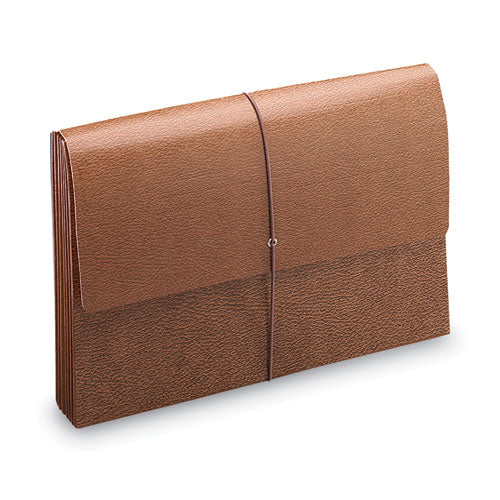 Classic Expanding Wallets With Tear-resistant Gussets, 3.5" Expansion, 1 Section, Elastic Cord Closure, Legal Size, Redrope