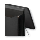 Poly Premium Wallets, 5.25" Expansion, 1 Section, Elastic Cord Closure, Letter Size, Black