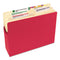 Colored File Pockets, 3.5" Expansion, Letter Size, Red