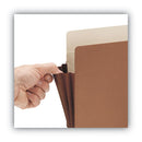 Redrope Drop-front File Pockets With Fully Lined Gussets, 3.5" Expansion, Letter Size, Redrope, 10/box