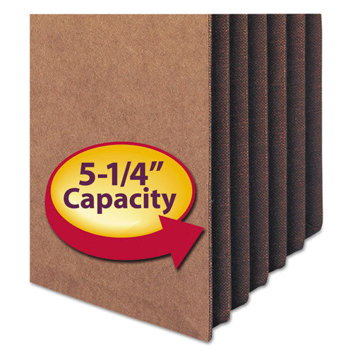 Redrope Drop-front File Pockets With Fully Lined Gussets, 5.25" Expansion, Letter Size, Redrope, 10/box