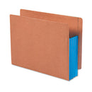 Redrope Drop-front End Tab File Pockets, Fully Lined 6.5" High Gussets, 3.5" Expansion, Letter Size, Redrope/blue, 10/box