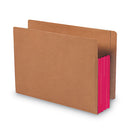 Redrope Drop-front End Tab File Pockets, Fully Lined 6.5" High Gussets, 3.5" Expansion, Letter Size, Redrope/red, 10/box