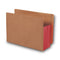 Redrope Drop-front End Tab File Pockets, Fully Lined 6.5" High Gussets, 5.25" Expansion, Letter Size, Redrope/red, 10/box