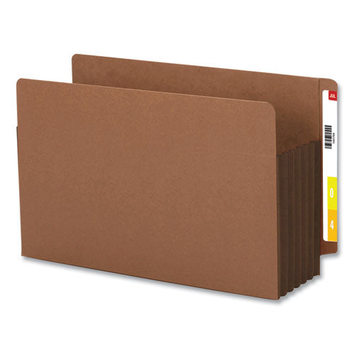 Redrope Drop-front End Tab File Pockets, Fully Lined 6.5" High Gussets, 5.25" Expansion, Legal Size, Redrope/brown, 10/box