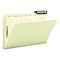 Pressboard Mortgage Folders, 1" Expansion, 8 Dividers, 1 Fastener, Legal Size, Green Exterior, 10/box