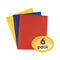 Poly Two-pocket Folder With Fasteners, 130-sheet Capacity, 11 X 8.5, Assorted, 6/pack