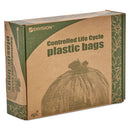 Controlled Life-cycle Plastic Trash Bags, 30 Gal, 0.8 Mil, 30" X 36", Brown, 60/box