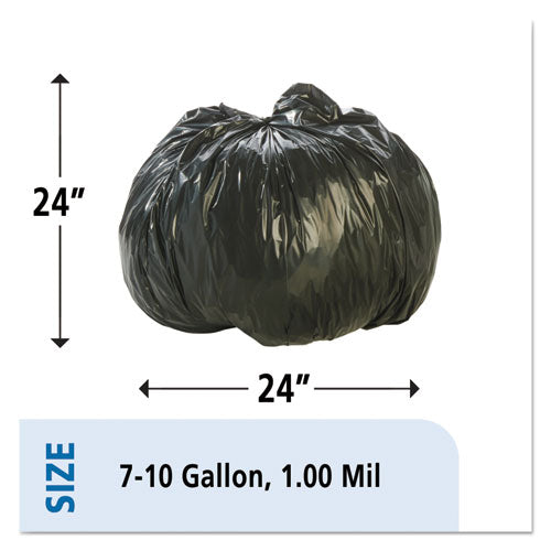 Total Recycled Content Plastic Trash Bags, 10 Gal, 1 Mil, 24" X 24", Brown/black, 250/carton