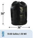 Total Recycled Content Plastic Trash Bags, 60 Gal, 1.5 Mil, 36" X 58", Brown/black, 100/carton