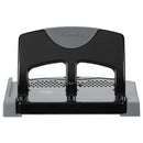 45-sheet Smarttouch Three-hole Punch, 9/32" Holes, Black/gray