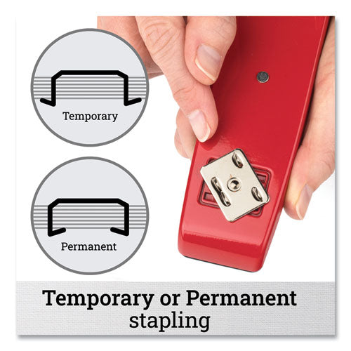 747 Business Full Strip Desk Stapler, 30-sheet Capacity, Rio Red