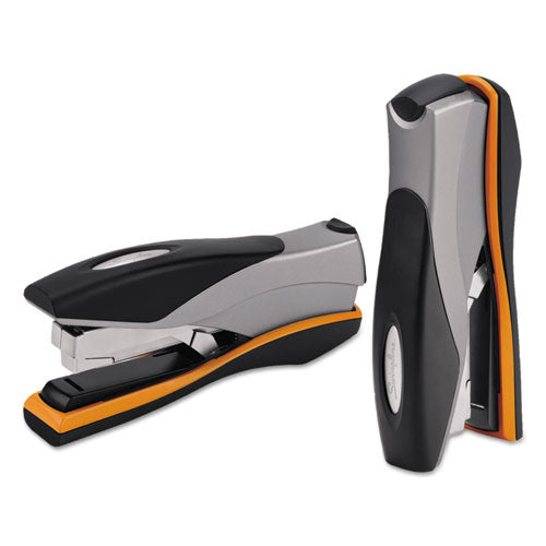 Optima 40 Desktop Stapler, 40-sheet Capacity, Silver/black/orange