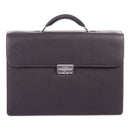 Milestone Briefcase, Fits Devices Up To 15.6", Leather, 5 X 5 X 12, Brown