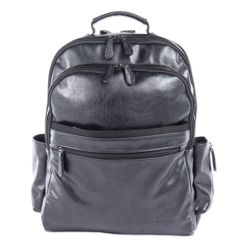 Valais Backpack, Fits Devices Up To 15.6", Leather, 5.5 X 5.5 X 16.5, Black