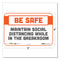 Besafe Messaging Repositionable Wall/door Signs, 9 X 6, Maintain Social Distancing While In The Breakroom, White, 3/pack