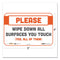 Besafe Messaging Repositionable Wall/door Signs, 9 X 6, Please Wipe Down All Surfaces You Touch, White, 3/pack