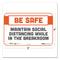 Besafe Messaging Repositionable Wall/door Signs, 9 X 6, Maintain Social Distancing While In The Breakroom, White, 30/carton