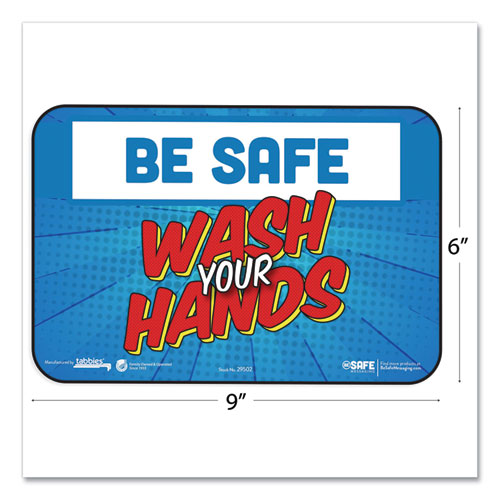 Besafe Messaging Education Wall Signs, 9 X 6,  "be Safe, Wash Your Hands", 3/pack