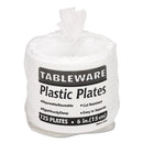 Plastic Dinnerware, Plates, 6" Dia, White, 125/pack