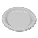 Plastic Dinnerware, Plates, 7" Dia, White, 125/pack