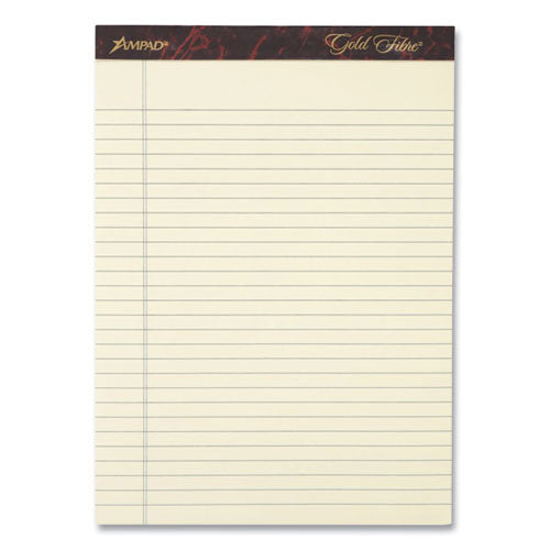 Gold Fibre Writing Pads, Narrow Rule, 50 Canary-yellow 5 X 8 Sheets, 4/pack