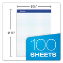 Quad Double Sheet Pad, Quadrille Rule (4 Sq/in), 100 White 8.5 X 11.75 Sheets