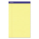 Perforated Writing Pads, Wide/legal Rule, 50 Canary-yellow 8.5 X 14 Sheets, Dozen