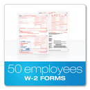 W-2 Tax Form For Inkjet/laser Printers, Fiscal Year: 2022, Six-part Carbonless, 8.5 X 5.5, 2 Forms/sheet, 50 Forms Total