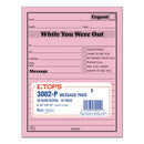 Pink Message Pad, One-part (no Copies), 4.25 X 5.5, 50 Forms/pad, 12 Pads/pack