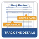 Weekly Employee Time Cards, One Side, 4.25 X 6.75, 100/pack