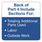 Auto Repair Four-part Order Form, Four-part Carbonless, 11 X 8.5, 50 Forms Total