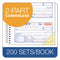 Spiralbound Money And Rent Receipt Book, Two-part Carbonless, 4.75 X 2.75, 4 Forms/sheet, 200 Forms Total