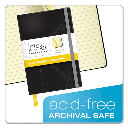 Idea Collective Journal, Hardcover With Elastic Closure, 1-subject, Wide/legal Rule, Black Cover, (96) 5.5 X 3.5 Sheets