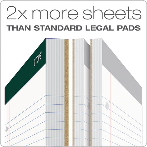 Double Docket Ruled Pads, Wide/legal Rule, 100 White 8.5 X 11.75 Sheets, 6/pack