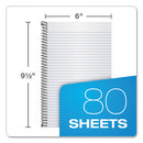 Second Nature Single Subject Wirebound Notebooks, Medium/college Rule, Light Blue Cover, (80) 9.5 X 6 Sheets