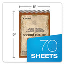 Second Nature Recycled Notepads, Gregg Rule, Brown Cover, 70 White 6 X 9 Sheets