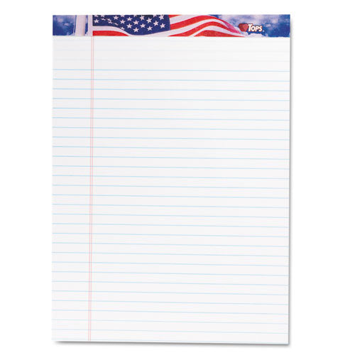 American Pride Writing Pad, Wide/legal Rule, Red/white/blue Headband, 50 White 8.5 X 11.75 Sheets, 12/pack