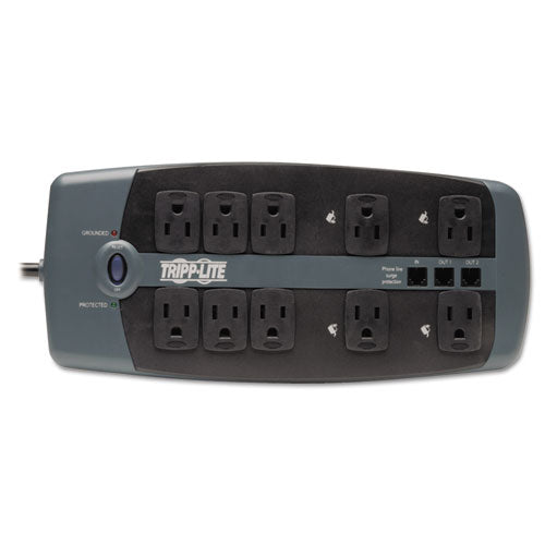 Protect It! Surge Protector, 10 Ac Outlets, 8 Ft Cord, 2,395 J, Black