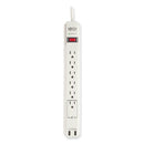 Protect It! Surge Protector, 6 Ac Outlets/2 Usb Ports, 6 Ft Cord, 990 J, Cool Gray