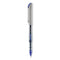 Vision Needle Roller Ball Pen, Stick, Fine 0.7 Mm, Blue Ink, Silver Barrel, Dozen