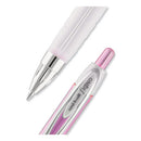 Signo 207 Gel Pen, Retractable, Medium 0.7 Mm, Black Ink, Pink Barrel, 2/pack