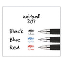 Signo 207 Gel Pen, Retractable, Bold 1 Mm, Blue Ink, Black/blue Barrel, Dozen