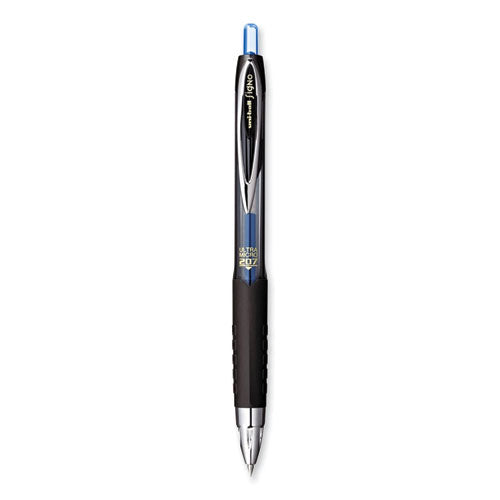 207 Signo Gel Ultra Micro Gel Pen, Retractable, Extra-fine 0.38 Mm, Blue Ink, Smoke Barrel